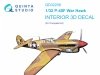 Quinta Studio QD32208 P-40F WarHawk 3D-Printed coloured Interior on decal paper (Trumpeter) 1/32
